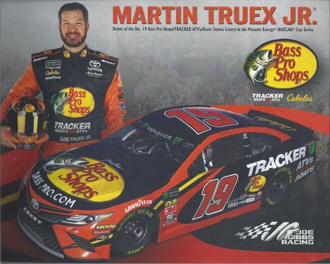 2019 MARTIN TRUEX JR “BASS PRO SHOPS GIBBS” #19 NASCAR MONSTER ENERGY POSTCARD Cover