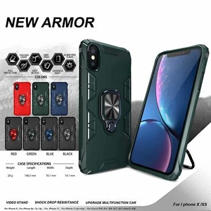 Hybrid Armor Case Shockproof Cover Ring Stand Holder For Apple iPhone XR - Picture 1 of 90