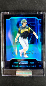 2004 Bowman Chrome Blue Refractor Uncirculated #199 Omar Quintanilla /290 Rookie