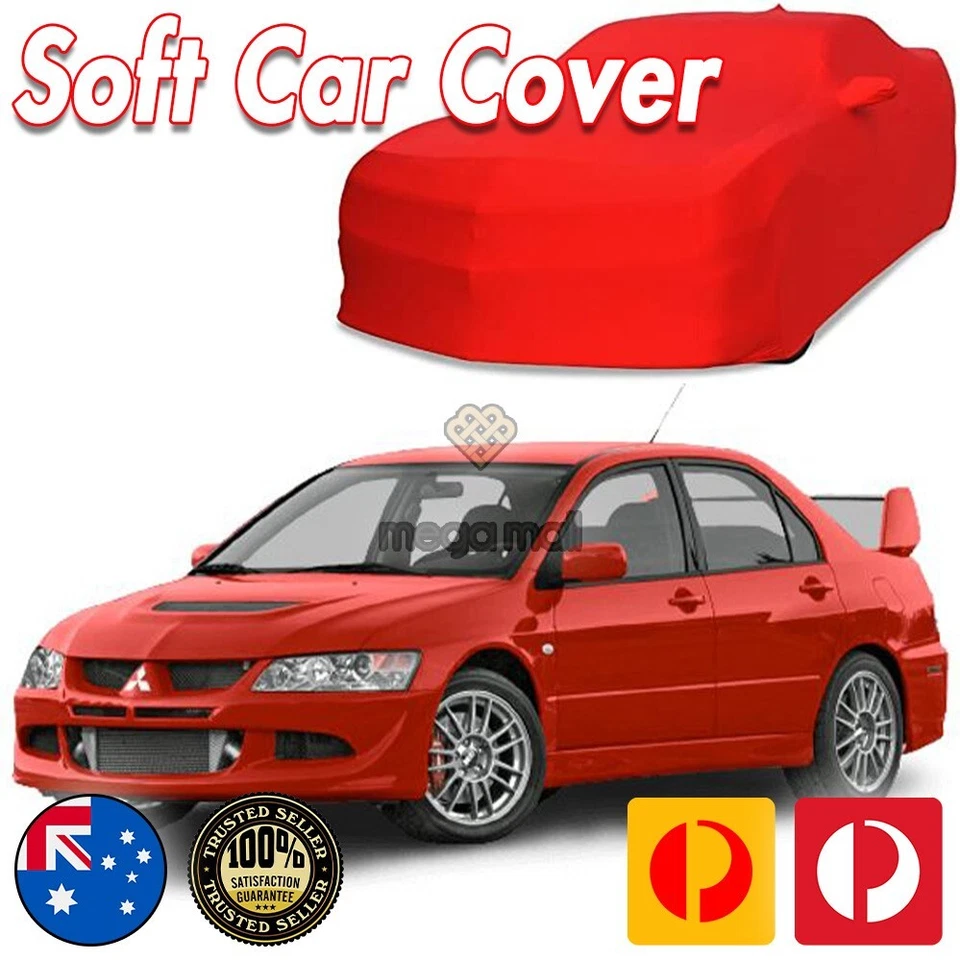 Red Car Cover For Mitsubishi LANCER EVO Evolution 3 5 6 7 8 9 X Non Scratch — 第 1/4 张图片