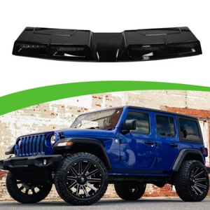 Fits For JEEP Wrangler JL 2023-2025 Glossy Black Roof Spoiler Lamp LED Light Bar - Picture 1 of 12