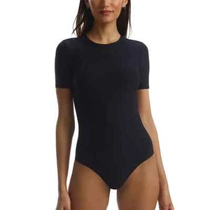 Commando Women's Sz XS Butter Modal Crew Neck Short Sleeve Bodysuit BDS108 Black - Picture 1 of 6