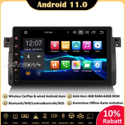 9" 64GB Android 11 GPS Autoradio DAB+ Navi CarPlay BMW 3er E46 M3 Rover 75 MG ZT - Bild 1 von 4