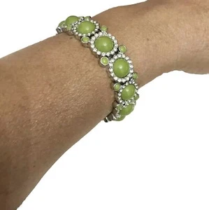 Damen Armband Lia Sophia Stretch grün silberfarben Peridot Farbe runder Stein " - Bild 1 von 5