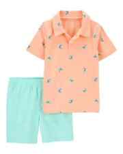 Carter's Baby Boy 2pc 12m Set with Surfing Beach Ball Whale Shirt and Shorts NEW
