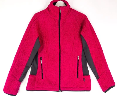 Chaqueta polar Cabelas cremallera completa frontal para mujer talla S/P bolsillos cuello falso rosa Foto 1 de 4