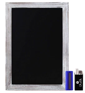 HBCY Creations Rustic Whitewashed Magnetic Wall Chalkboard, 20 x 30 Inch - Picture 1 of 9