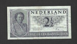 2 1/2 GULDEN VERY FINE BANKNOTE FROM  NETHERLANDS 1949 PICK-73