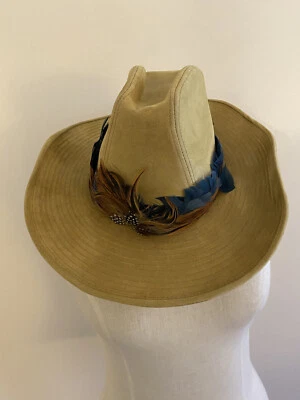 Sombrero de vaquero vintage YR plumas tostadas M 7-71/8 usado en excelente estado Foto 1 de 4