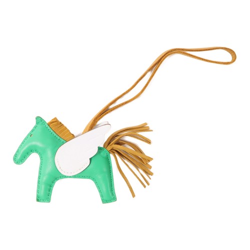 HERMÈS HERMES Rodeo Pegase PM Charm Pelle Veloce Verde Azzurro Marrone