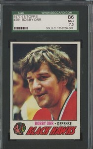 1977-78 Topps Hockey #251 Bobby Orr Blackhawks HOF SGC 86 NM+ 7.5