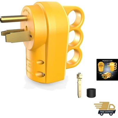 Yellow 50A Welder Plug Replacement, NEMA 6-50P - Safe, Durable & User-friendly - Image 1 of 4