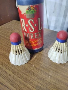 Vtg Real Feather Shuttlecocks RSL Sport craft  Original Container. Nice! B12 - Picture 1 of 3