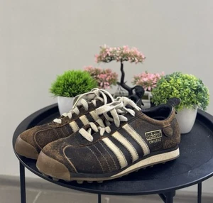 Vintage Adidas Chile Faded Brown Leather Sneakers Y2K Style - Picture 1 of 6