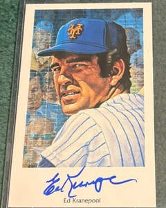 Postal autografiada firmada por Ron Lewis de los New York Mets 1969 de Ed Kranepool #22 - Imagen 1 de 2