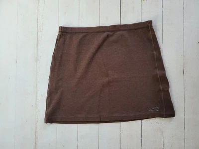 Horny Toad Toad & Co Mini Skirt Women's Size Medium Brown Stripe Stretch Pockets - Image 1 of 4