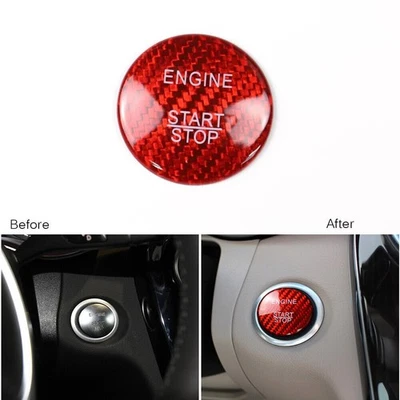 Cubierta de botón de arranque de motor de fibra de carbono para Mercedes-Benz A B GL GLE GLC Foto 1 de 4