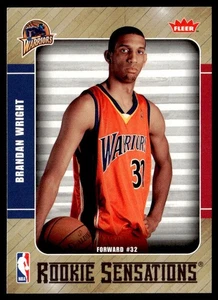 2007-08 Fleer Rookie Sensations Glossy Brandan Wright Golden State Warriors - Picture 1 of 2