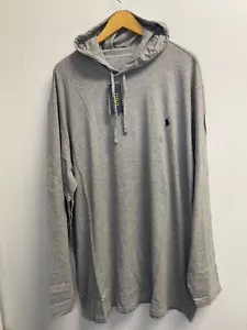 Polo Ralph Lauren Men's 2XB,2XLT Big & Tall Hooded Long Sleeve T-Shirt Grey Pony - Picture 1 of 9