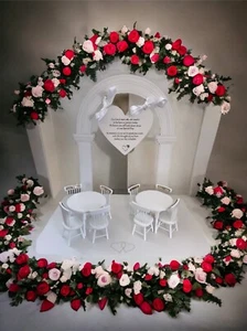 Hochzeitsdenkmal, Set mit Bogen, WEISS,vermisste Lieben, Hochzeit Memory Tisch - Bild 1 von 6
