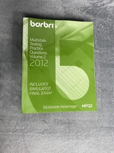 Barbri Multistate Testing 2012-2013 Practice Questions Volume 2 MPQ2 State Exam - Picture 1 of 9