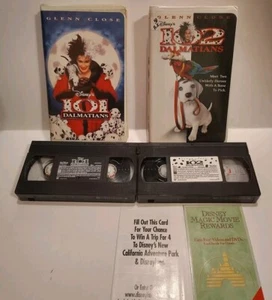 101 Dalmatians & 102 Dalmatians Live Action Movie VHS Set Starring Glenn Close - Picture 1 of 18