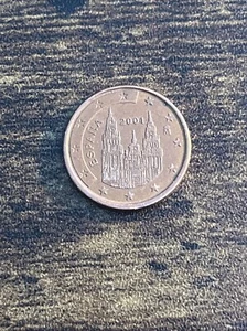 2001 Spain European Union 1 Euro Cent One Penny Actual Coin TK9197* - Picture 1 of 3