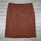 Burnt Orange Straight Fit Cotton Skirt By The Limited Sz 2 Solid Earth Tone