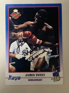 James Lights Out Toney Signed Boxing Rookie Card Autograph Early Sig JSA COA - Picture 1 of 3