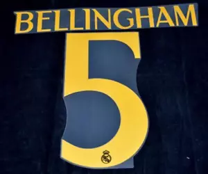 Oficial Real Madrid Bellingham 5 2023/24 Fútbol Nombre/Número Set Away - Imagen 1 de 1