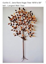 CURTIS JERE RARE HUGE Vintage Tree Sculpture - Almost 5 Feet Tall !