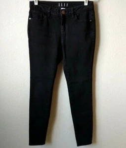 ELLE Womens Jeans Size 2 Black Skinny Straight Leg Stretch Low Rise  - Picture 1 of 8