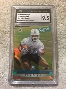 2019 Prestige MYLES GASKIN Rookie RC Platinum Xtra Points Parallel #/10 Dolphins - Picture 1 of 4