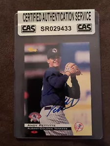ANDY PETTITTE FIRMADO CAS AUTÉNTICO AUTÓGRAFO 1994 TARJETA CLÁSICA NY YANKEES - Imagen 1 de 2