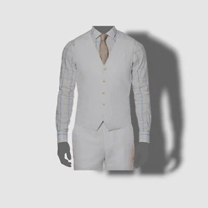 $79 Perry Ellis Portfolio Men's White Fit Solid Linen Suit Vest Waistcoat Size S - Picture 1 of 2