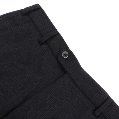 Meyer 全新带标签平底正装裤子 48 32 码美国蓝色小图案羊毛混纺 — 第 1/4 张图片