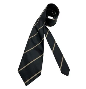 GUCCI Black/Beige Striped Silk LUXURY Tie ITALY - Picture 1 of 4