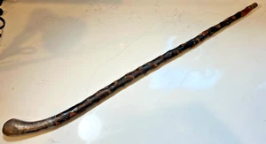 Antique Irish Blackthorn Shillelagh Silver Weighted Knob Walking Stick Cane Rare - Picture 1 of 11