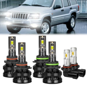 For Jeep Grand Cherokee 1999-03 6x LED Headlight Bulbs Hi/Low Beam Fog Lights WJ - Picture 1 of 12
