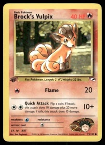 Pokemon Tcg WOTC Brock's Vulpix [1st Edition] #73 Gym Heroes NM - Picture 1 of 2