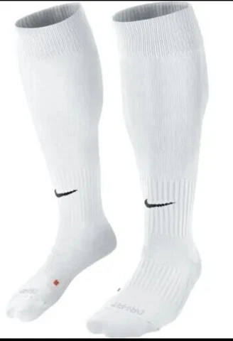 NIKE Classic Socks KNEE HIGH Dri Fit SOCCER Men WMn WHITE CALCETINES FUTBOL Sz M Cover