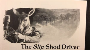 1921 American Chain Don't Be The Slip-Shod Driver Donkey Driving Car Print Ad - Picture 1 of 7