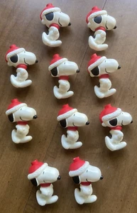 10 Vintage Peanuts Snoopy Christmas Decorations Plastic String Light Covers OLD! - Picture 1 of 6