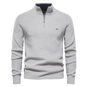New Autumn Cotton Zipper Cardigans for Men Fashion Casual Social Men Sweate - Picture 1 of 29