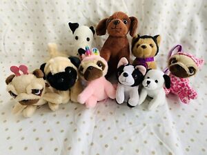 Toy bundle x9 stuffed dog puppet unicorn soft fluffy plush dogs pug summer