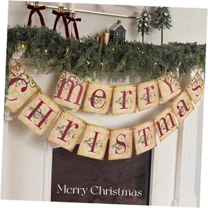 Decorazioni Natalizie - Striscione Buon Natale Vintage - Retrò Nostalgico  - Foto 1 di 7