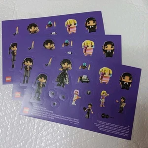 Lego Wednesday Addams Sticker Sheets Set of 3 Addams Family Crafting Scrapbook - Picture 1 of 7