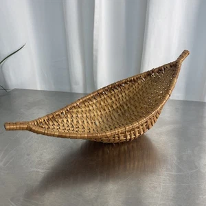 Vintage französischer Mid Century Obst Brotkorb aus Weide seltene Form - Bild 1 von 5