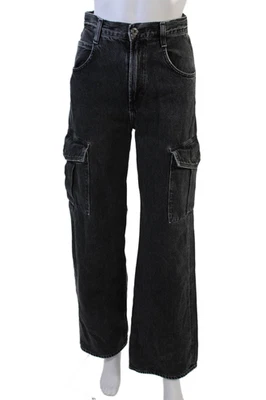 Jeans Zara Unisex Gris Oscuro Tiro Alto Pierna Ancha Talla 23 Foto 1 de 4