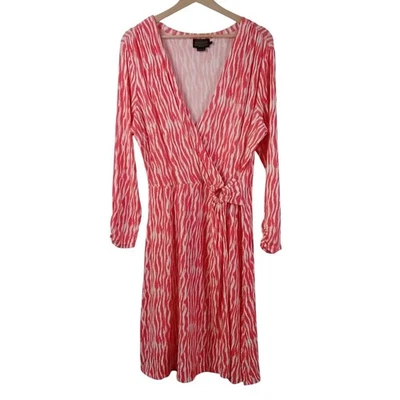 Vestido de jersey Pendleton Breezeway envolvente sintético para mujer L coral blanco tejido estampado de cebra Foto 1 de 4